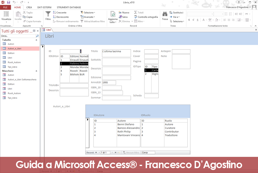 Microsoft Access: esempio di semplificazione per una sottomaschera.